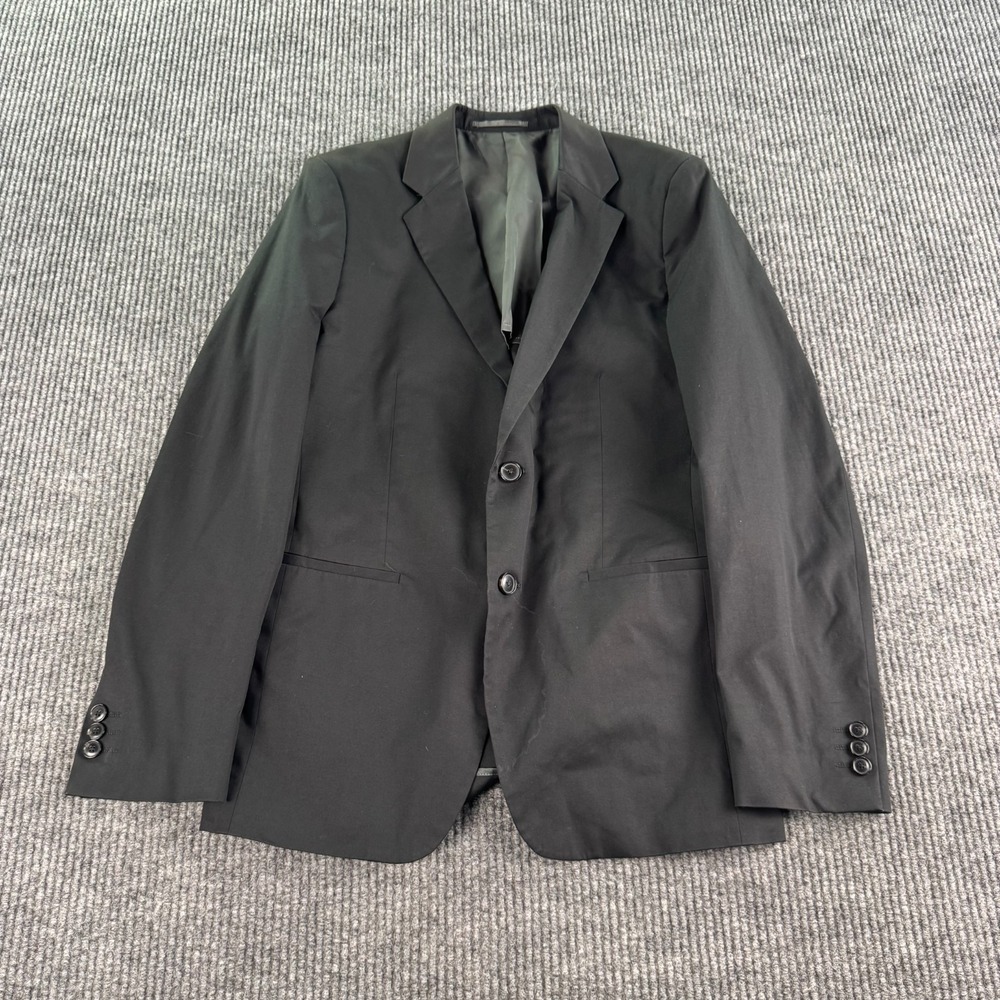 Theory Sport Coat Blazer 40 Black Cotton 2 Button Career Office Jacket Designer